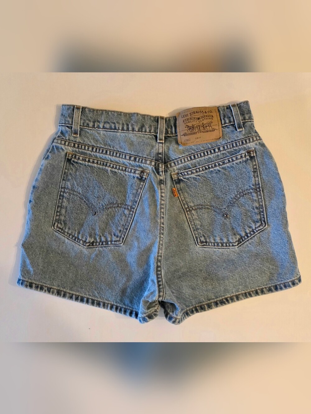 Levis Vintage 1996 Shorts 912 Hi-Rise Slim Fit Orange Tab Juniors 11 Cotton EUC
